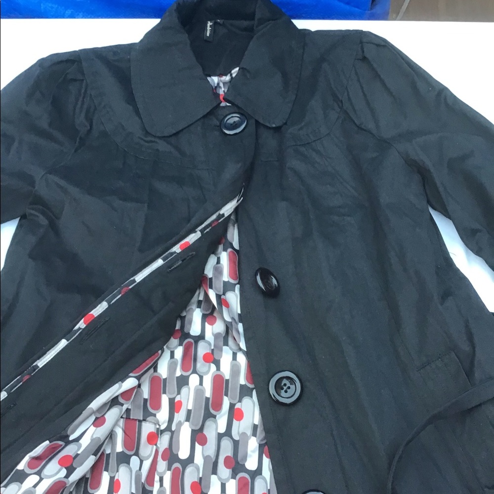Ladies Black Coat w/ Big Buttons - Large